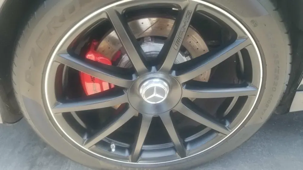 Mercedes AMG wheel cleaned after detail