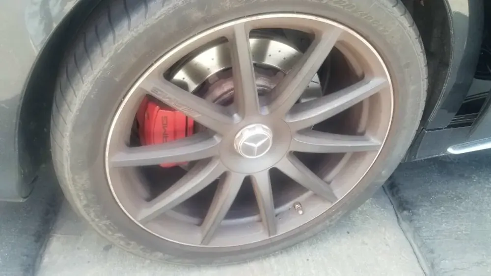 Mercedes AMG wheel dirty before detail