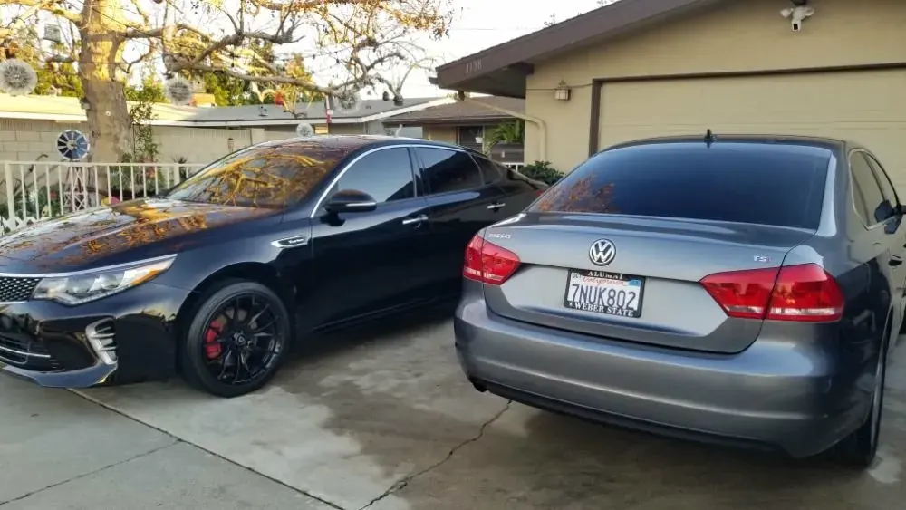 Two freshly detailed cars after mobile detail