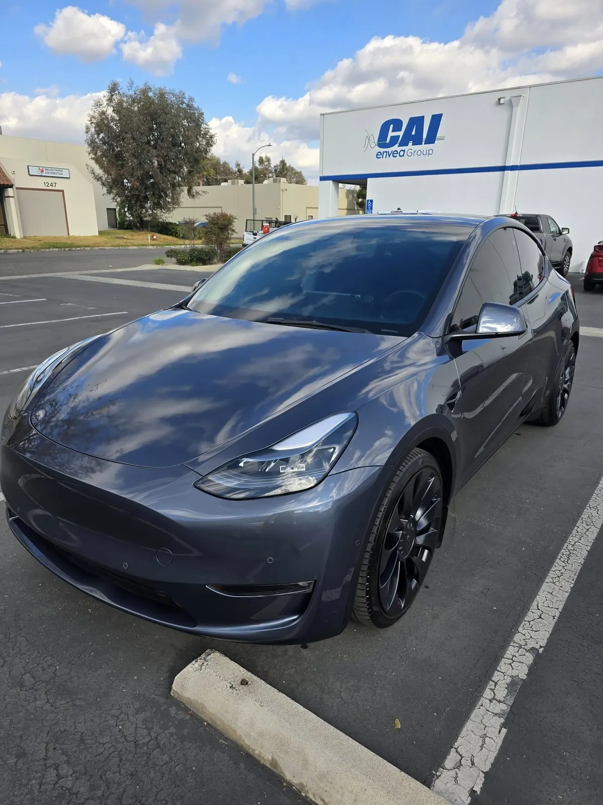 Tesla cleaned and finished after detail